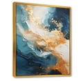 thumbnail image 2 of Designart "Contemporary Coastal River In Blue And Gold" Coastal Ocean Floater Framed Canvas Art Print, 2 of 5