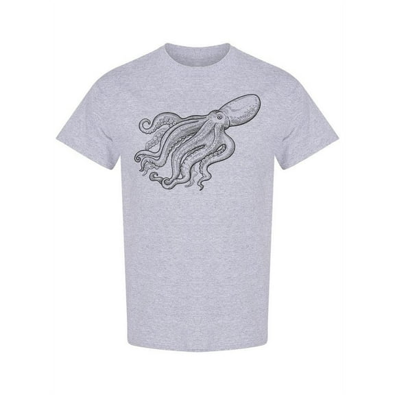 Big Realistic Octopus T-Shirt Men -Image by Shutterstock, Male 3X-Large