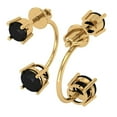 thumbnail image 2 of 3 ct Screw-Back Stud Earrings for Women | 6.5mm Round Cut Natural Onyx | 18K Yellow Gold, 2 of 5