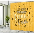 thumbnail image 3 of Ambesonne Saying Shower Curtain, Let Your Dreams Come True, 69"Wx75"L, Earth Yellow Black White, 3 of 5