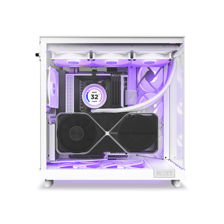 NZXT - H6 Flow RGB ATX Mid-Tower Case with Dual Chamber - White