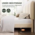 thumbnail image 7 of Einfach Queen Size Bed Frame with Adjustable Upholstered Headboard, Velvet Fabric, Noise-Free, No Box Spring Needed, Easy Assembly, Cream, 7 of 7