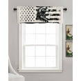 thumbnail image 3 of American Flag Linen Curtain Valance for Bedroom/Bathroom/Kitchen/Office/Living/Dining Room Window,Eagle Stripes Star Vintage Black Rod Pocket Topper Decorative Cafe Drapes Panel 42"x18", 3 of 6