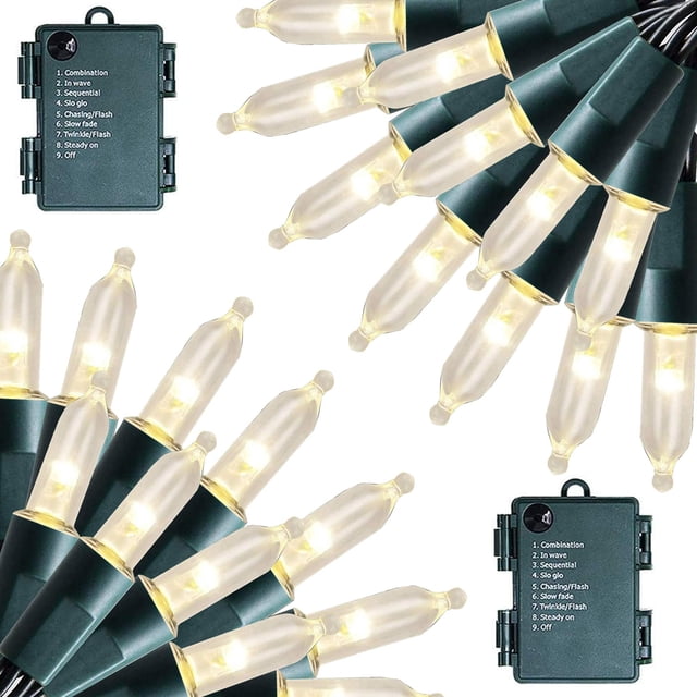 Mini guirnalda de luces navideñas FUNPENY 100 LED, 10 m, paquete de 2