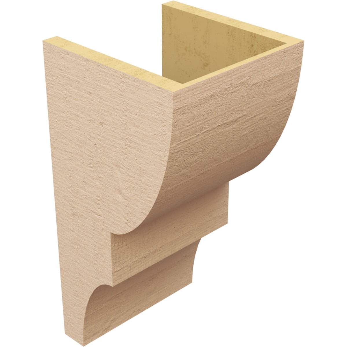 10"W x 10"D x 20"H Wide Ridgewood Rough Cedar Woodgrain TimberThane Corbel, Primed Tan