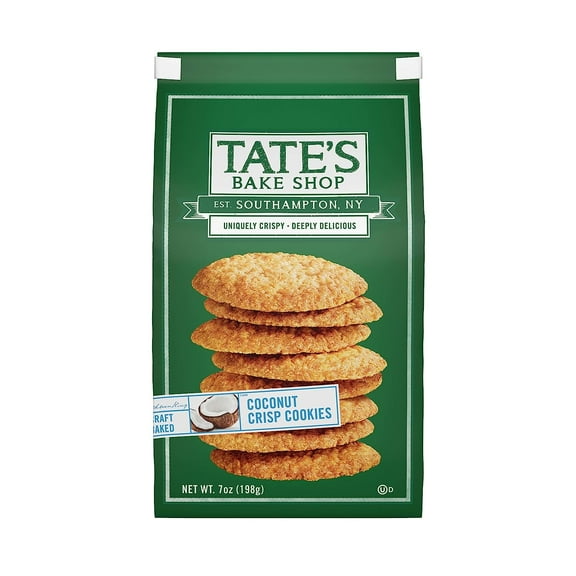 Pack of 6, Tates Coconut Crisp Cookies, 7 oz