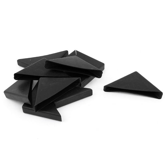 Unique Bargains 10Pcs Antislip Plastic Triangle 10mm x 75mm Chair Foot Cover Table Furniture Leg Protector Balck