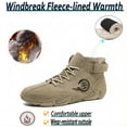 thumbnail image 3 of Men's Outdoor Casual Boots Lightweight Warm Fleece-lined Thickened Waterproof Sneakers Fashion for Walking Non-Slip Shoes Beige 10.5 US, 3 of 7