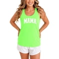 thumbnail image 4 of Distressed Mama Tank Top for Women Simple Graphic Shirt for Mom Neon Green Tank Top Small, 4 of 4