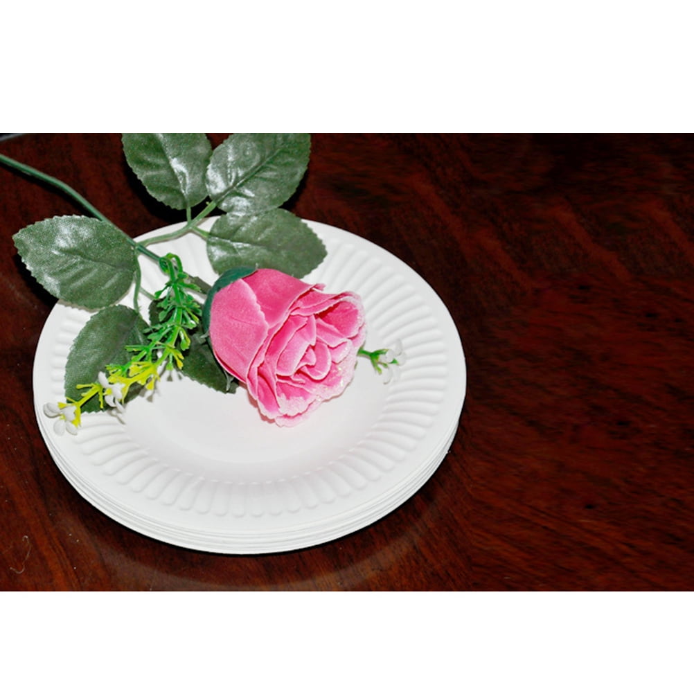 jojofuny 100 Pcs Party Supplies Paper Dish Plates for Family Reunion 7.1 x 7.1 x 0.8 in