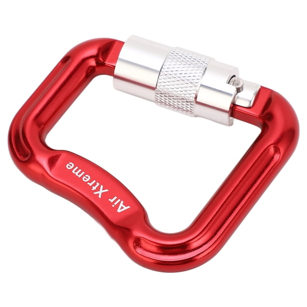 Mousqueton à Vis En D – Alliage Alu 8x4,2cm – Porte-clés, Camping, Randonnée – Verrouillage Fileté (pas Pour Escalade)