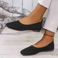 thumbnail image 3 of Women's Flats Mesh Shoes Casual Breathable Hollow Knitted Canvas Shoes Solid Color Round Toe Flying Woven Flat Sole Shoes, 3 of 6