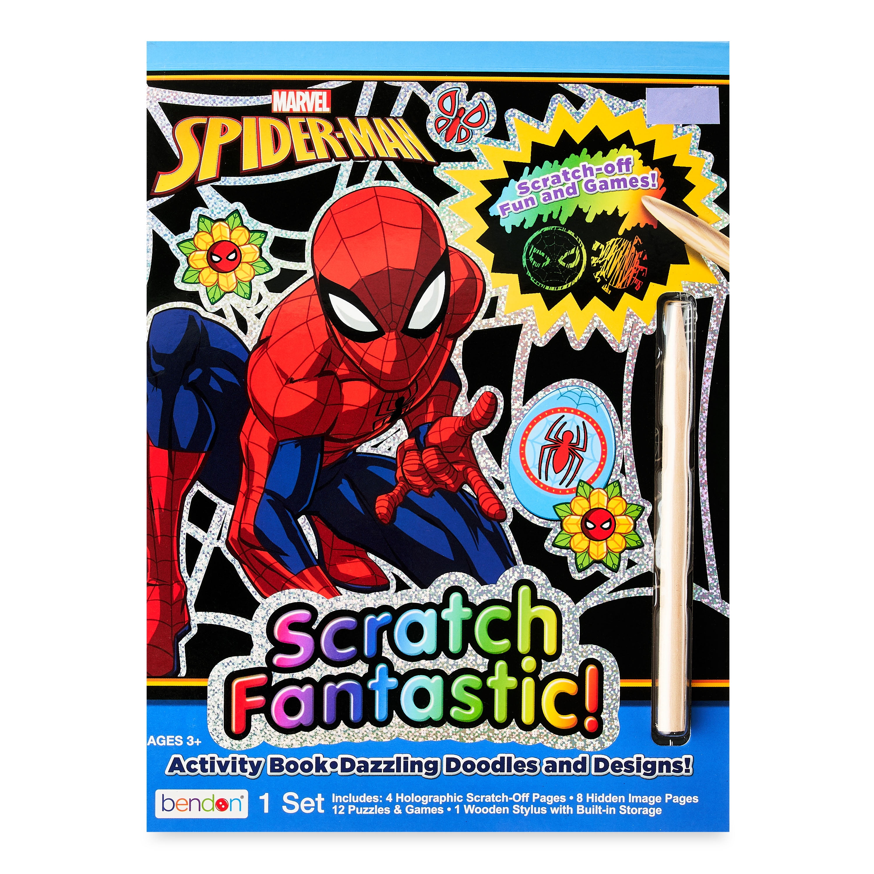 Marvel Spiderman Scratch Fantastic Reveal Book, Easter Party Favor Gifts