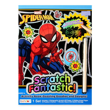 Marvel Spiderman Scratch Fantastic Reveal Book, Easter Party Favor Gifts