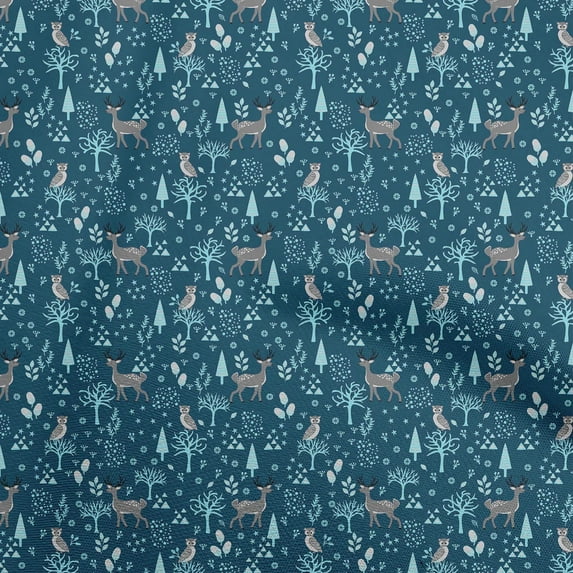 oneOone Velvet Teal Blue Fabric Animal Craft Projects Decor Fabric Printed By The Yard 58 Inch Wide