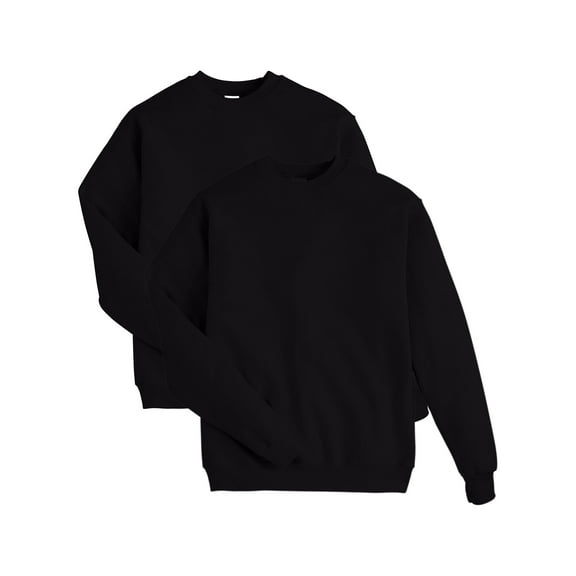 Hanes EcoSmart Men's Fleece Sweatshirt, Value 2-Pack (Big & Tall Sizes Available) Black 3XL