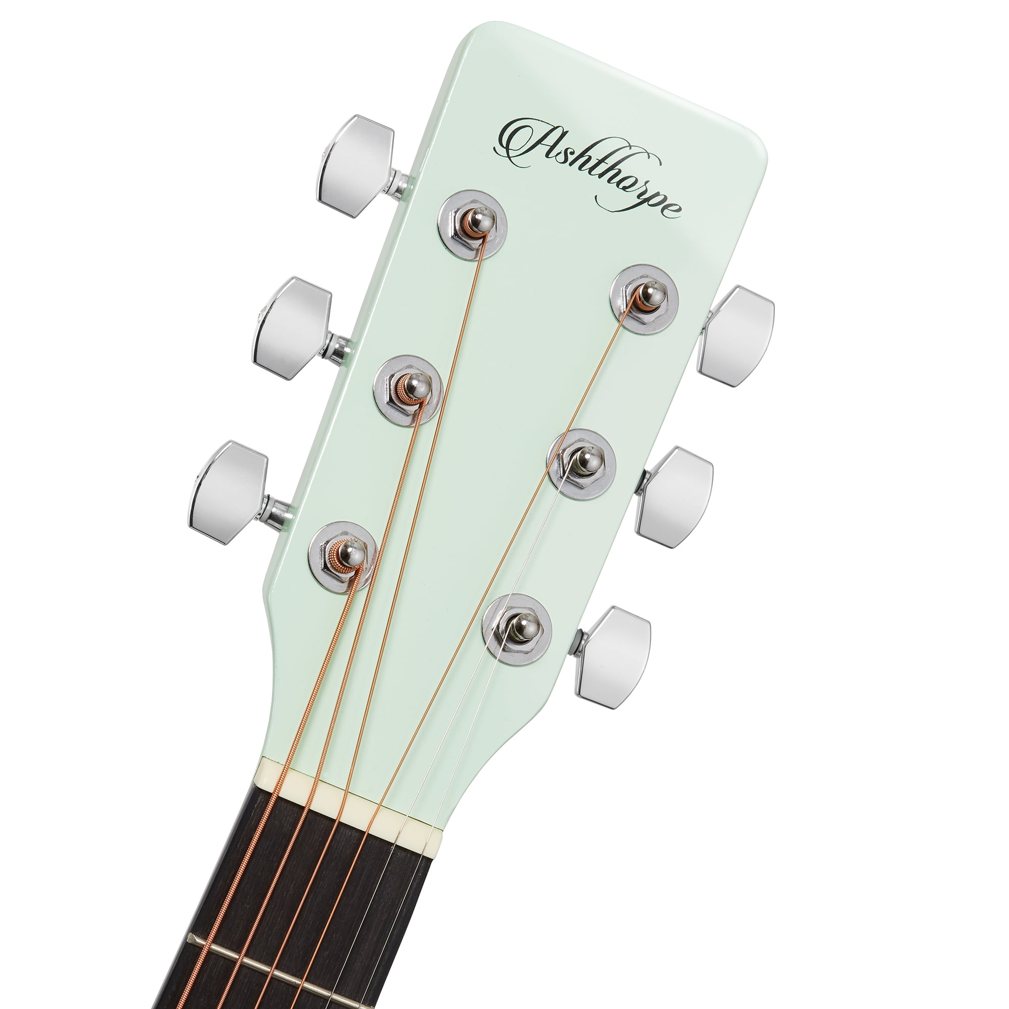 Ashthorpe Full-Size Cutaway Thinline Acoustic Electric Guitar Package, Mint Green