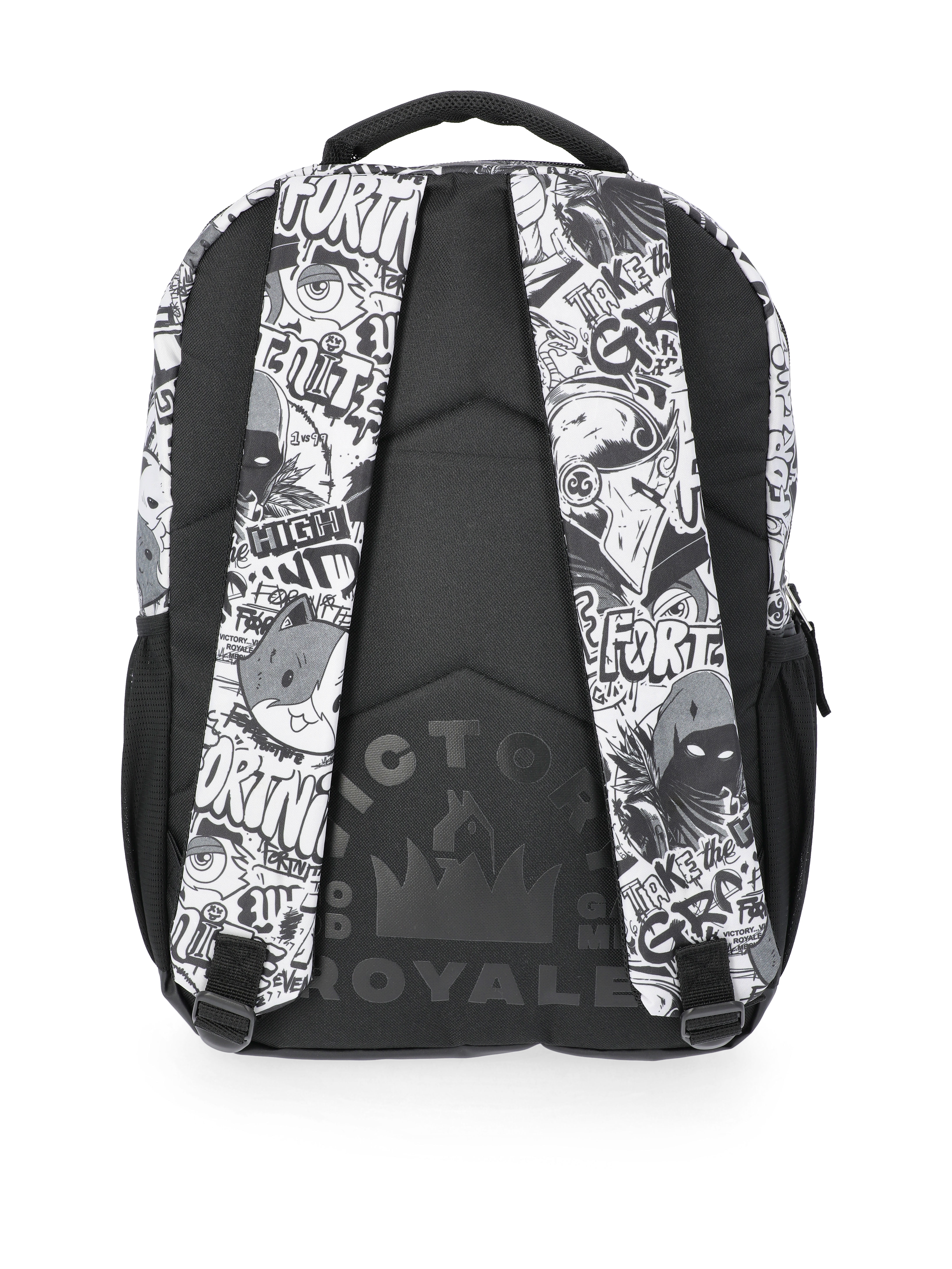 Fortnite Allover Comic Print Boys 17" Backpack, Black/White