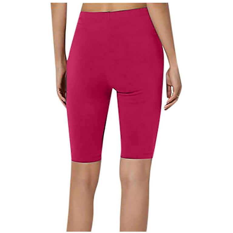XFLWAM Womens Capri Leggings, Women Casual Knee Length Capris Workout  Summer High Waist Yoga Pants Soft Buttery Short Leggings Hot Pink 3XL