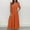 Orange, variant on Generic Women's V-Neck Jumpsuit High Waist Short Sleeve Ruffled Loose Long Wide Leg Pants Suit