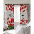 thumbnail image 4 of Red Spring Floral Blackout Curtains for Bedroom Living Room Darkening Curtains 63 Inches Long Welcome Green Botanical Vintage Window Curtain 2 Panels Set Window Treatment Grommet Drapes 42"x63", 4 of 9