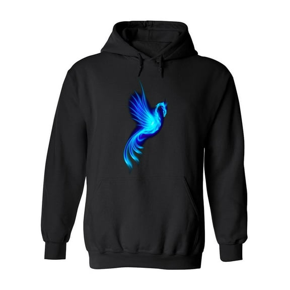 Burning Blue Phoenix  Hoodie Men -Image by Shutterstock, Male 3X-Large