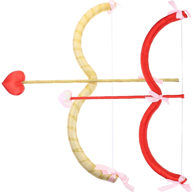 KAKOWELY 2 juegos de arcos y flechas de Cupido para San Valentín, accesorios para disfraz para mujeres y hombres