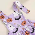 thumbnail image 5 of Jkety Halloween Toddler Clothes Newborn Baby Girl Outfit Ribbed Romper Top Boho Floral Suspender Skirt Dress Overalls Headband Set Fall Clothes White,3-6 Months, 5 of 7
