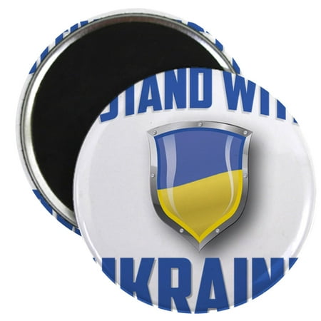 

CafePress - I Stand With Ukraine 2022 Magnets - 2.25 Round Magnet Refrigerator Magnet Button Magnet Style