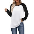 thumbnail image 3 of WIHOLL Long Sleeve Shirts for Women Color Block Raglan Tops Casual Crewneck Basic Tees Fall Clothes 2026 Fashion, 3 of 8