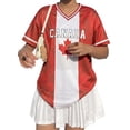 thumbnail image 3 of BAKREP Womens Canada Jersey, Canada Flag Graphic Short Sleeve Tee V-Neck T Shirts Happy Trendy Jerseys for Women 2026 Football Shirts, 3 of 19
