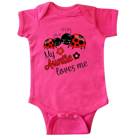 

Inktastic My Auntie Loves Me with Cute Lady Bugs Gift Baby Boy or Baby Girl Bodysuit
