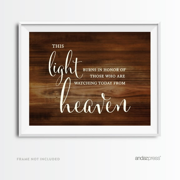 This Light Burns Memorial Rustic Wood Wedding Party Signs