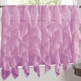 thumbnail image 5 of Sweet Home Collection  Lavender Vertical Ruffled Waterfall Valance and Curtain Tiers valance, 5 of 5