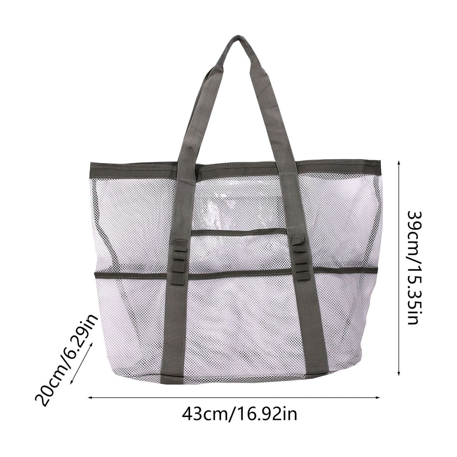 Mesh Tote Beach Bag Large Capacity Pool Toy Storage Organizer Bathroom Toiletries Travel Bag Breathable Carryall