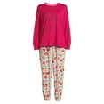 thumbnail image 2 of Warner Bros. Long Sleeve Round Neck Graphic Print Pajamas (Women's or Women's Plus) 2 Piece Set, 2 of 5