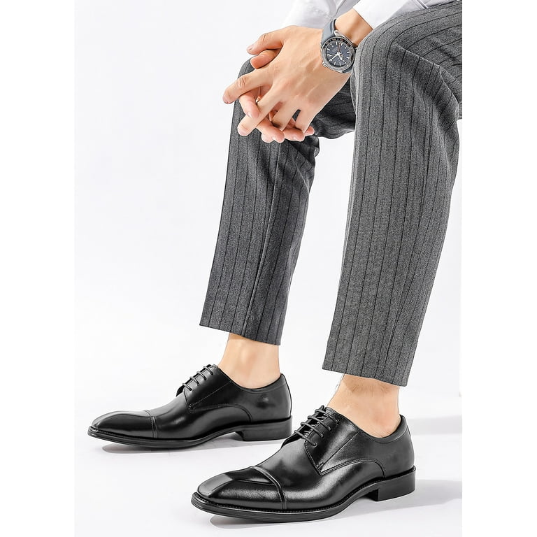 Santimon Black Dress Shoes for Men Comfortable Cap Toe Derby Shoes Formal Business Oxford Shoes US 7 - Walmart.com Santimon Black Dress Shoes for Men Comfortable Cap Toe Derby Shoes Formal Business Oxford Shoes US 7 - Walmart.com