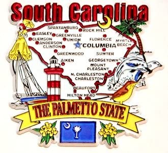 Louisiana State Elements Map – Collectible Souvenir Fridge Magnet