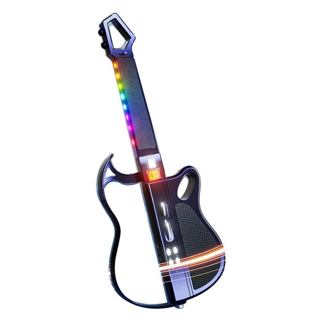 Black Smart Bluetooth Electronic Guitar For Kids No Strings Foldable Guitar With Auto Play One Man Band Mode Portable Music Toy Gift For Beginners Black