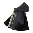 thumbnail image 3 of LIJCC Boys Girls Three Proof Material Jacket Hoodie Zip Up Sweatshirts Windproof Outerwear Warm Outdoor Coat(Black,7-8 Years), 3 of 4