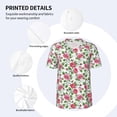 thumbnail image 3 of Zufioo Flower Print Men's Baseball Short Sleeve, Moisture Wicking Button-Down Hip Hop Tee-Large, 3 of 7