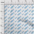 thumbnail image 2 of oneOone Silk Tabby Light Blue Fabric Writing Love Craft Projects Decor Fabric Printed By The Yard 42 Inch Wide, 2 of 4