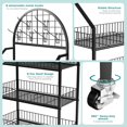 thumbnail image 3 of Asee'm 5-Tier Snack Rack Display Stand with Wheels, Retail Candy Cart Display Rack with Hooks, Metal Wire Retail Chip Shelf Organizer, Heavy Duty Snack Storage Stand for Store Kitchen Office (Black), 3 of 7