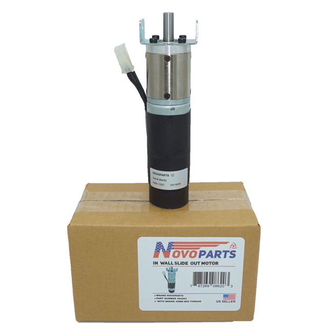 NOVOPARTS 364262 Motor deslizante para RV de pared con freno, motor de par medio de 42 mm