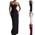 thumbnail image 7 of Women's Strapless Sweetheart Neck Maxi Dress, Bodycon Corset Graduation Prom Evening Gown, 7 of 7
