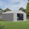 thumbnail image 3 of Arrow Classic 12 x 14 x 8 ft Flute Grey Steel Storage Shed, 3 of 20