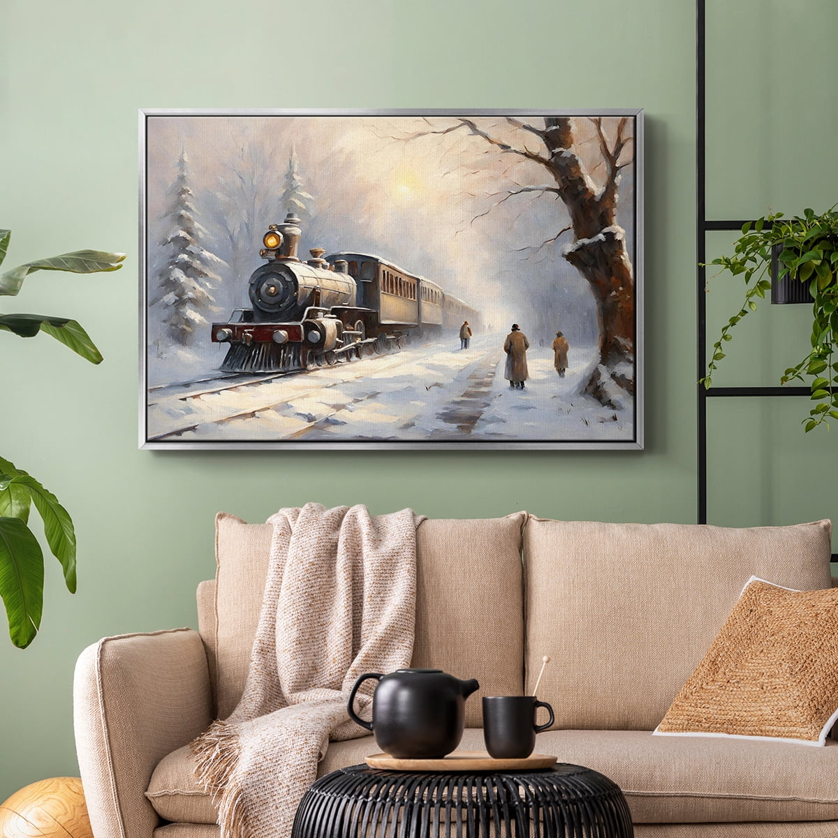 Vintage Landscape-CC By Wexford Home Framed in Silver Wood Gallery Wrapped Canvas 27 in. x 41 in.
