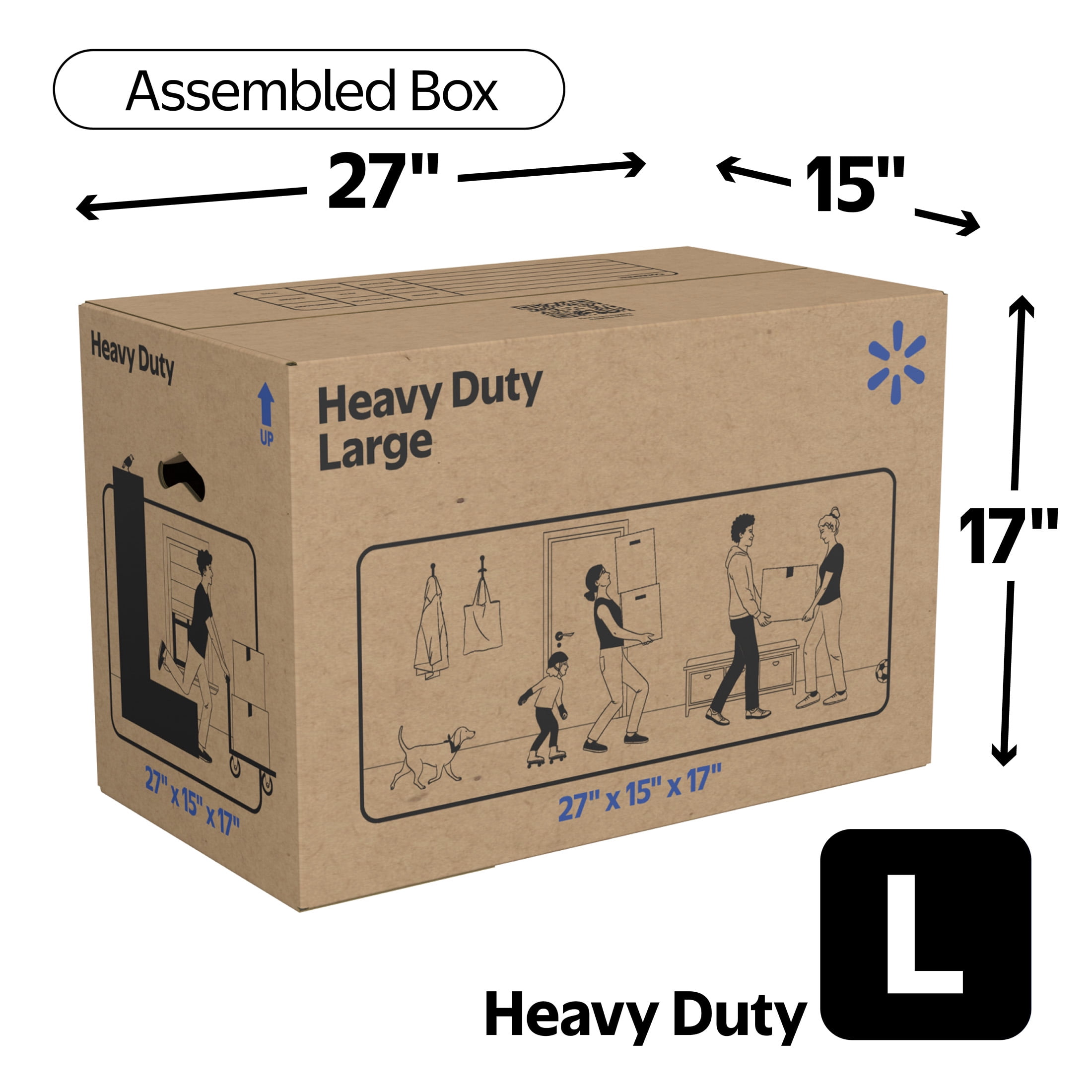 Walmart 27x15x17 Large Heavy Duty Boxes, 135-CT Pallet