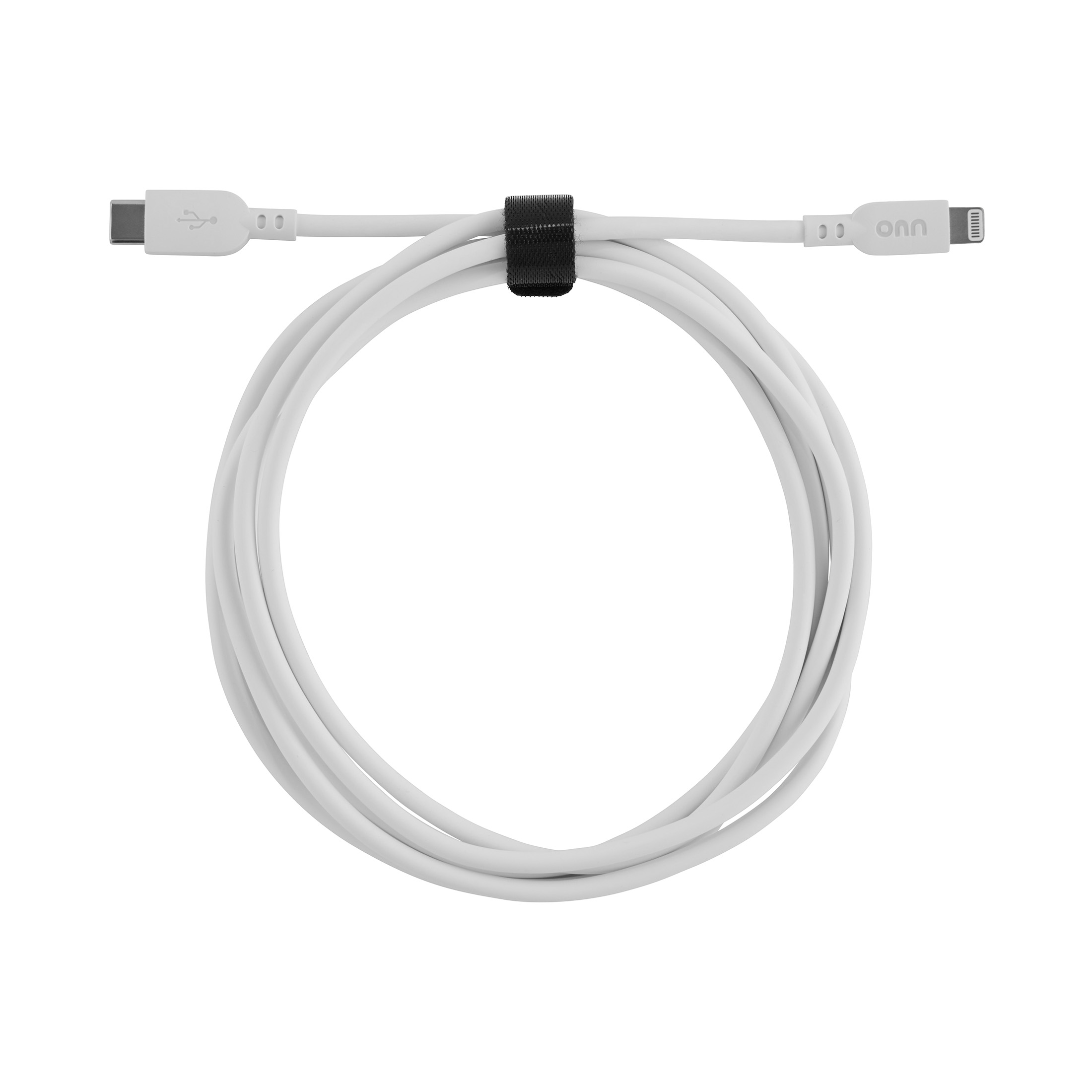 onn 6-Foot Lightning to USB-C Cable, MFI Certified, White photo 4