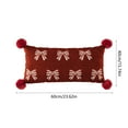thumbnail image 3 of Japceit Holiday Bow Throw Pillow, Christmas Themed Decorative Cushion, Red Bow Design Pillow for Living Room, Bedroom and Festive Decor, 3 of 7